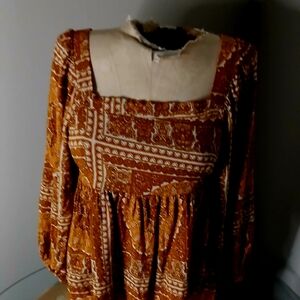 Rust Patterned Women's Blouse